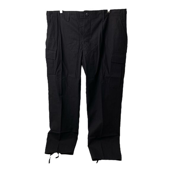 Men's Large Ripstop Tactical Pants True Spec Black Cargo Tactical Workwear - Picture 1 of 15
